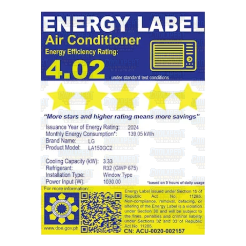 LG WINDOW TYPE INVERTER LA150GC2 1.5HP - Image 2