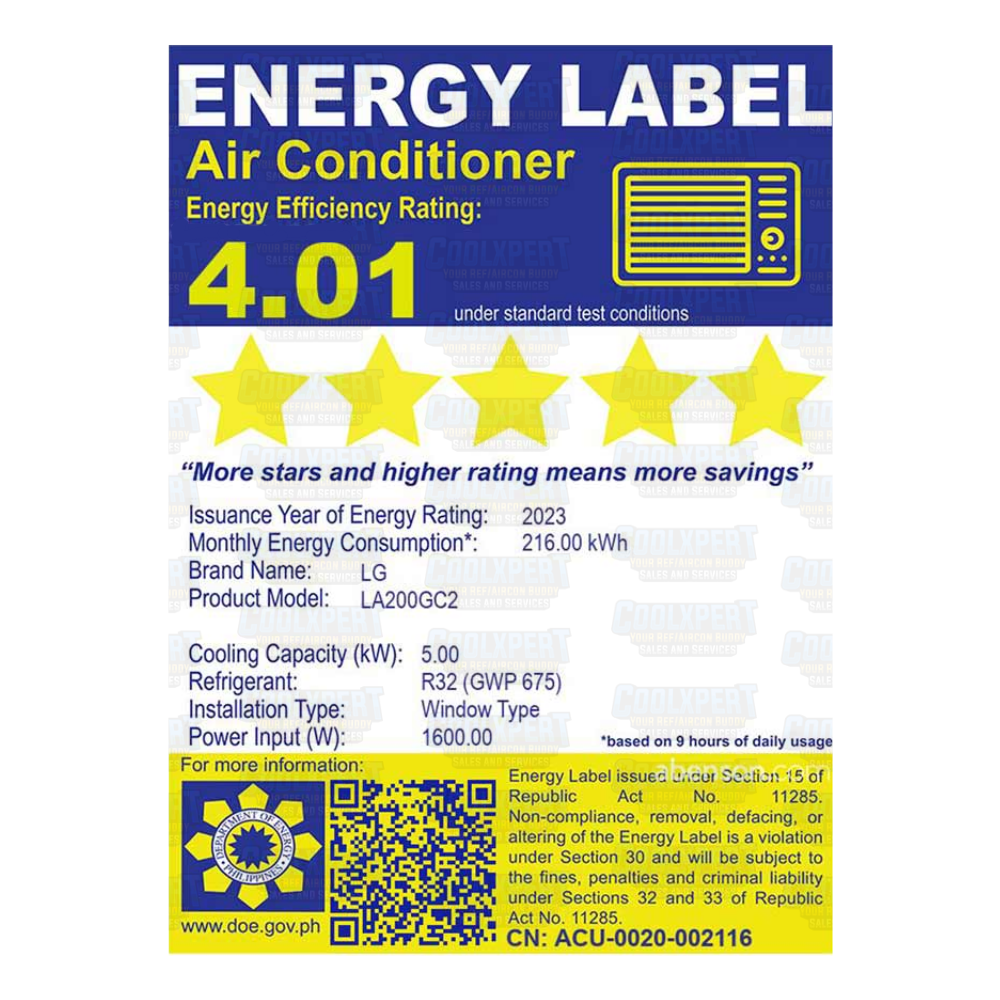 LG WINDOW TYPE INVERTER LA200GC2 2.0HP - Image 2